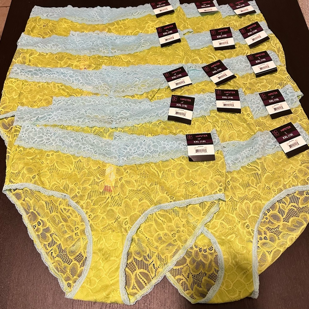 No Boundaries Hipster Green and Blue Lace Panties XXL
